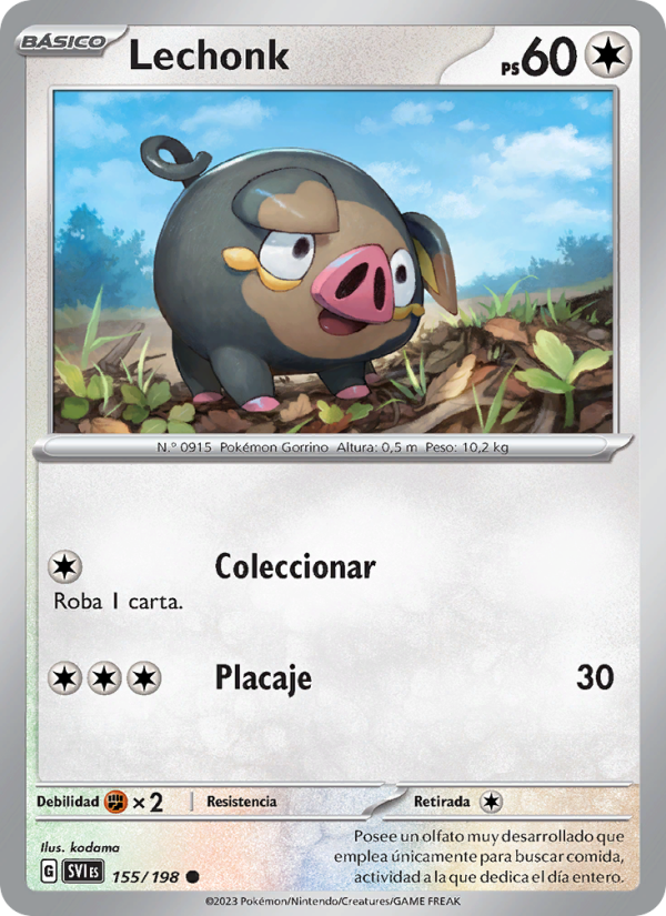 Lechonk 155 — Scarlet & Violet (Spanish Pokémon TCG card)