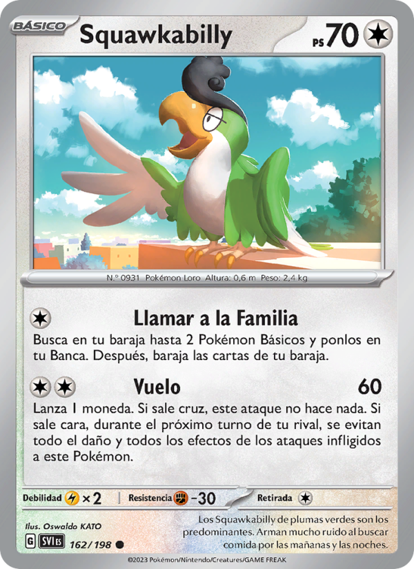 Squawkabilly 162 — Scarlet & Violet (Spanish Pokémon TCG card)