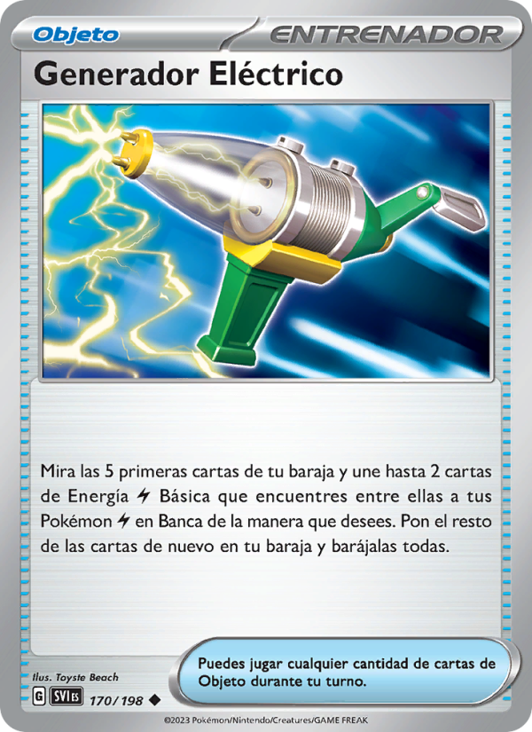 Generador Eléctrico 170 — Scarlet & Violet (Spanish Pokémon TCG card)