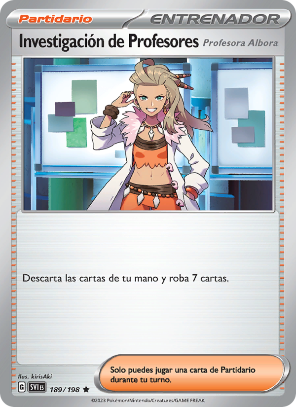 Investigación de Profesores 189 — Scarlet & Violet (Spanish Pokémon TCG card)