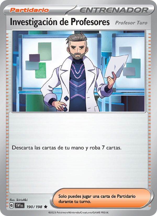 Investigación de Profesores 190 — Scarlet & Violet (Spanish Pokémon TCG card)