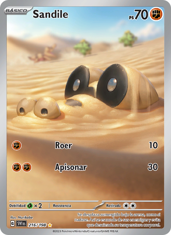 Sandile 216 — Scarlet & Violet (Spanish Pokémon TCG card)