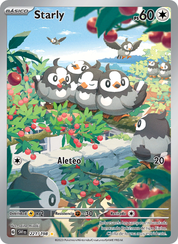 Starly 221 — Scarlet & Violet (Spanish Pokémon TCG card)