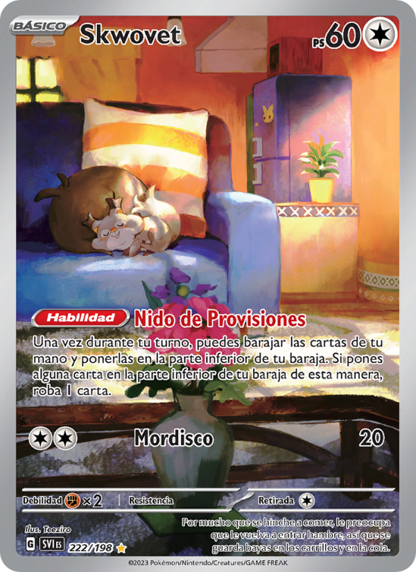 Skwovet 222 — Scarlet & Violet (Spanish Pokémon TCG card)