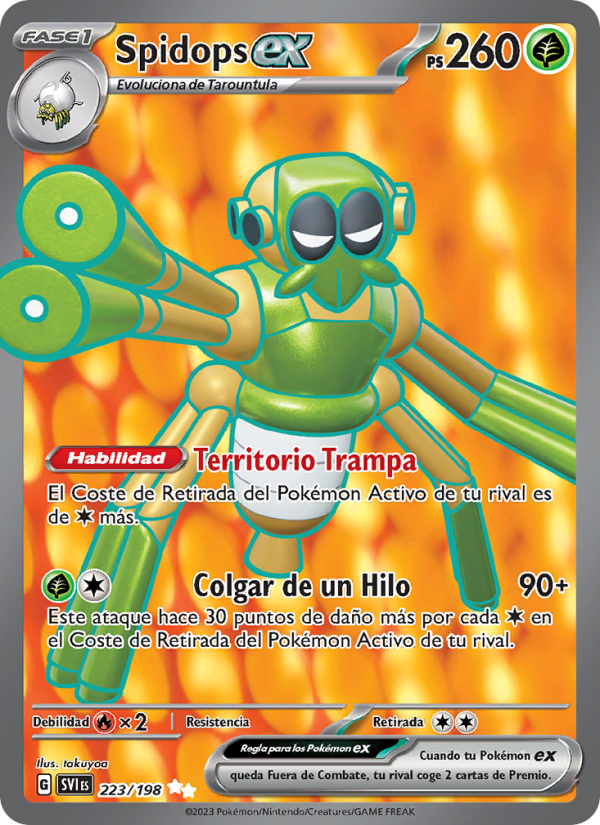 Spidops ex 223 — Scarlet & Violet (Spanish Pokémon TCG card)