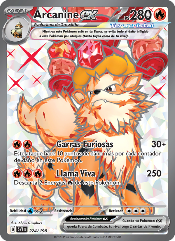 Arcanine ex 224 — Scarlet & Violet (Spanish Pokémon TCG card)