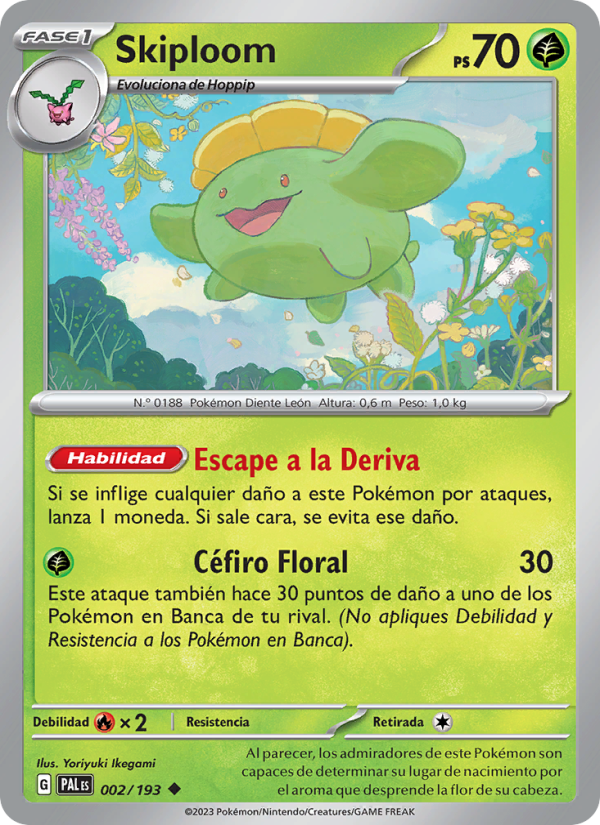 Skiploom 002 — Paldea Evolved (Spanish Pokémon TCG card)