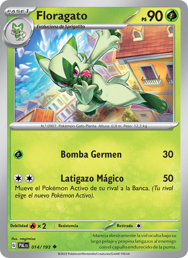 Floragato 014 — Paldea Evolved (Spanish Pokémon TCG card)