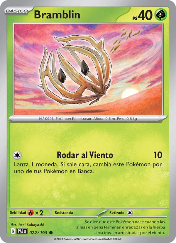 Bramblin 022 — Paldea Evolved (Spanish Pokémon TCG card)