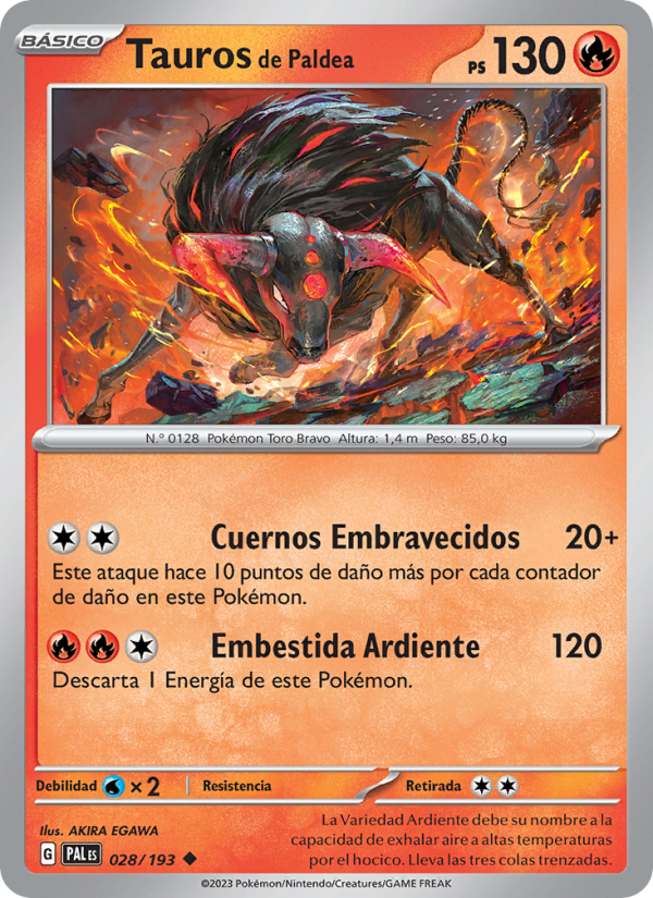 Tauros de Paldea 028 — Paldea Evolved (Spanish Pokémon TCG card)