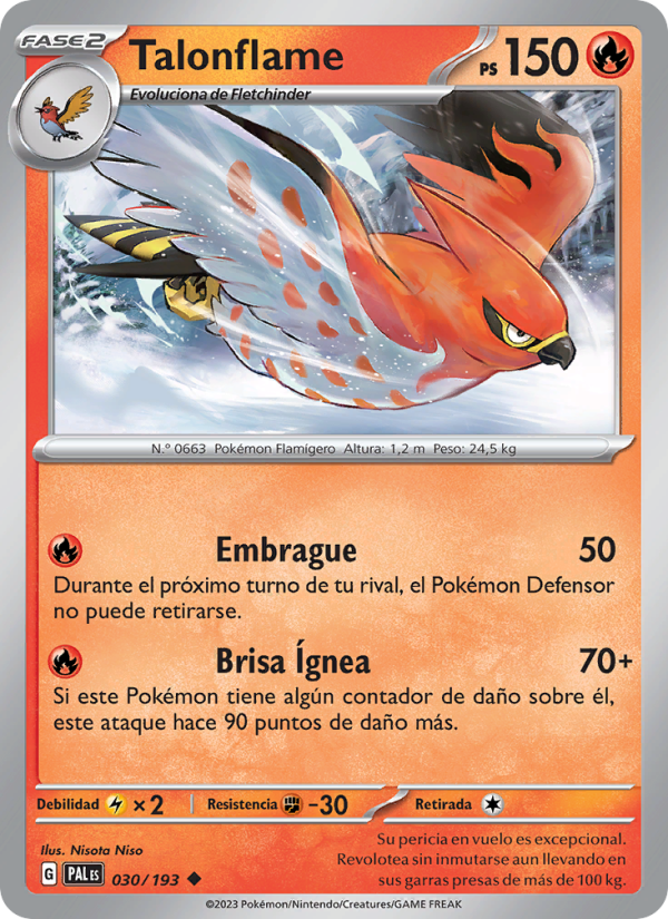 Talonflame 030 — Paldea Evolved (Spanish Pokémon TCG card)