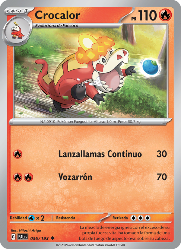 Crocalor 036 — Paldea Evolved (Spanish Pokémon TCG card)