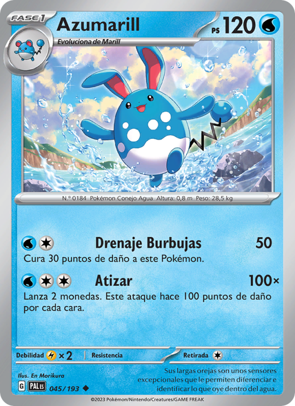 Azumarill 045 — Paldea Evolved (Spanish Pokémon TCG card)