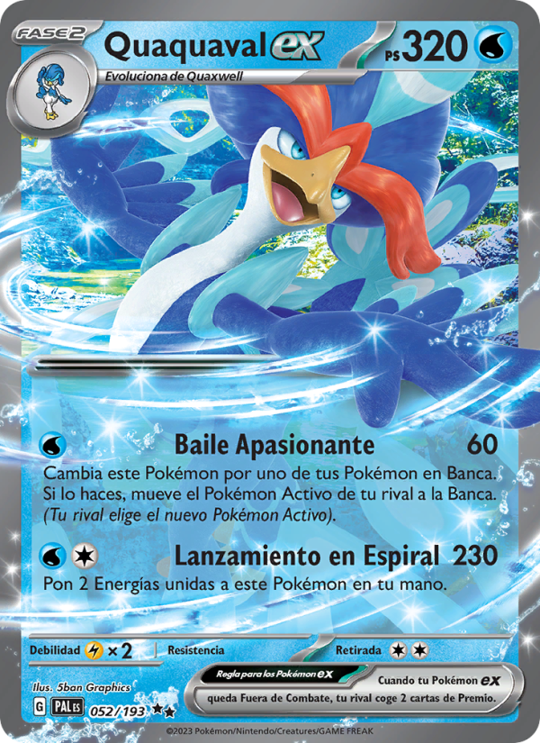 Quaquaval ex 052 — Paldea Evolved (Spanish Pokémon TCG card)