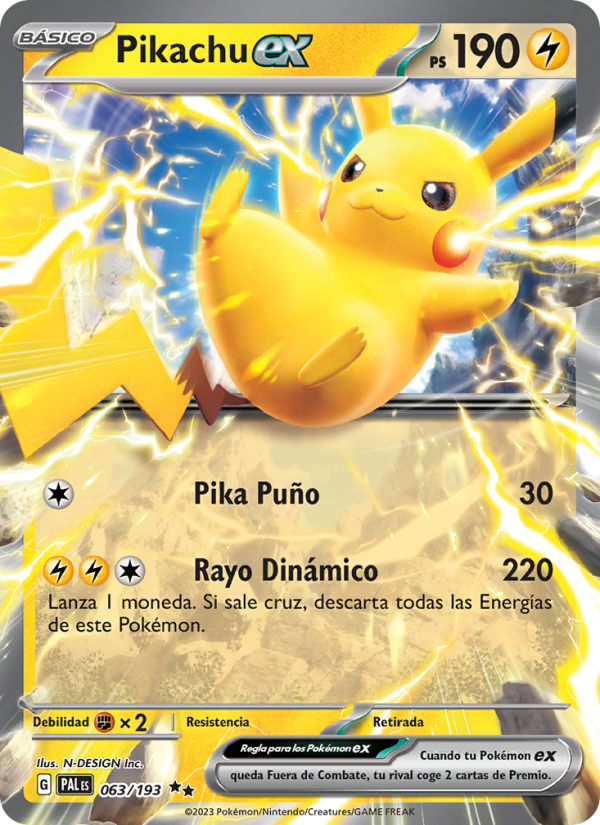 Pikachu ex 063 — Paldea Evolved (Spanish Pokémon TCG card)
