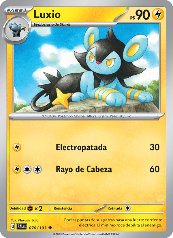 Luxio 070 — Paldea Evolved (Spanish Pokémon TCG card)
