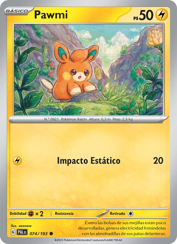 Pawmi 074 — Paldea Evolved (Spanish Pokémon TCG card)
