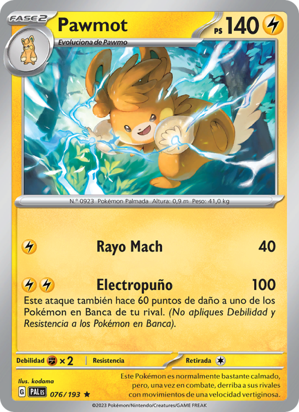 Pawmot 076 — Paldea Evolved (Spanish Pokémon TCG card)