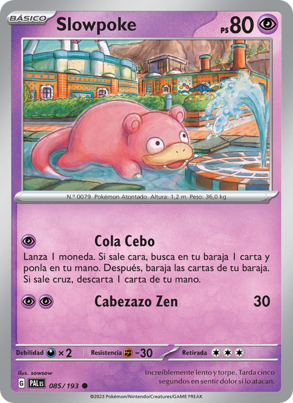 Slowpoke 085 — Paldea Evolved (Spanish Pokémon TCG card)