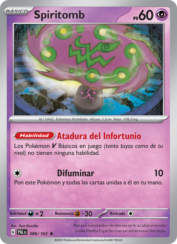 Spiritomb 089 — Paldea Evolved (Spanish Pokémon TCG card)