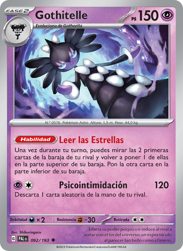Gothitelle 092 — Paldea Evolved (Spanish Pokémon TCG card)