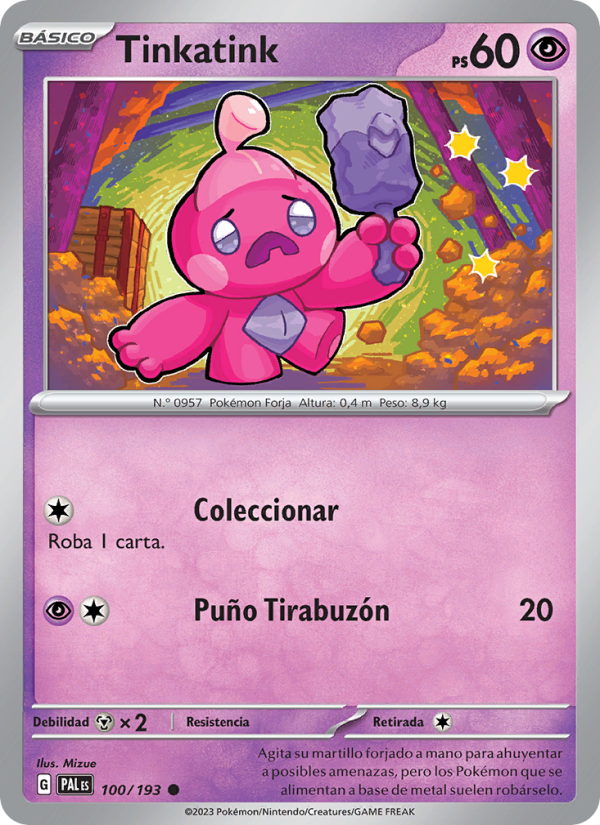Tinkatink 100 — Paldea Evolved (Spanish Pokémon TCG card)