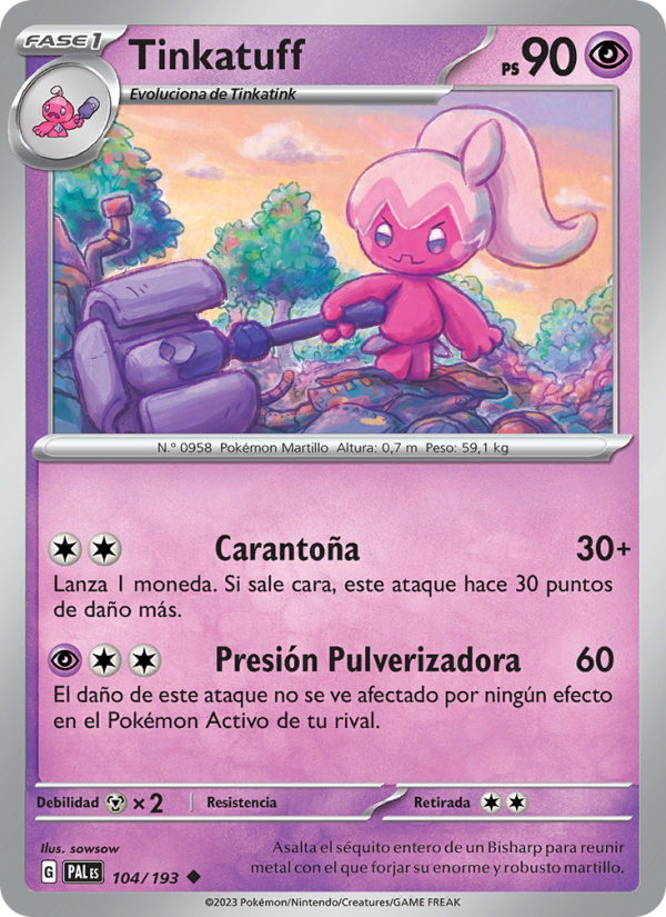 Tinkatuff 104 — Paldea Evolved (Spanish Pokémon TCG card)