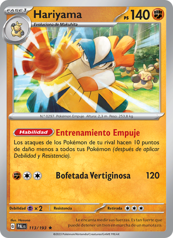Hariyama 113 — Paldea Evolved (Spanish Pokémon TCG card)