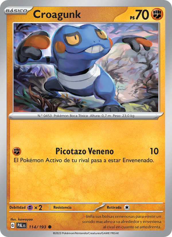 Croagunk 114 — Paldea Evolved (Spanish Pokémon TCG card)
