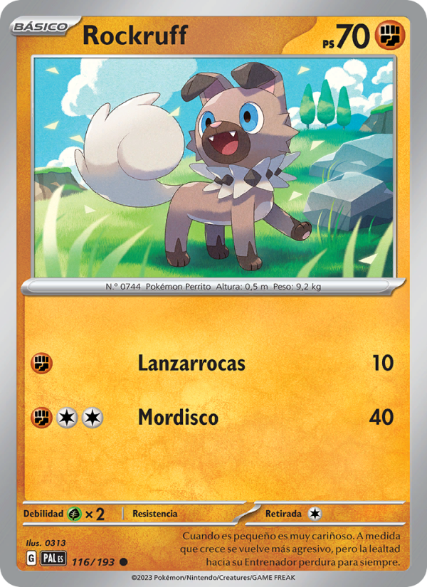 Rockruff 116 — Paldea Evolved (Spanish Pokémon TCG card)