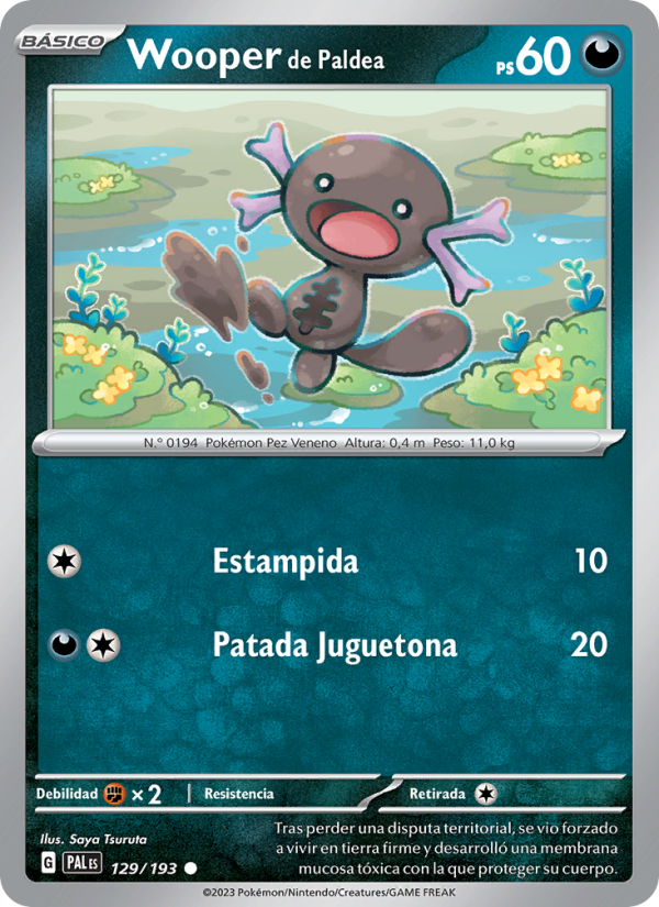 Wooper de Paldea 129 — Paldea Evolved (Spanish Pokémon TCG card)