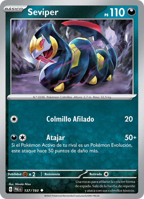Seviper 137 — Paldea Evolved (Spanish Pokémon TCG card)