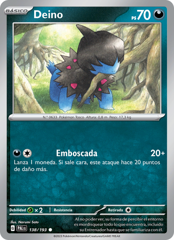 Deino 138 — Paldea Evolved (Spanish Pokémon TCG card)