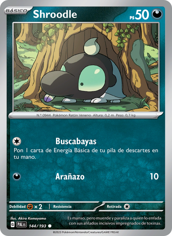 Shroodle 144 — Paldea Evolved (Spanish Pokémon TCG card)
