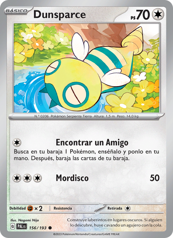 Dunsparce 156 — Paldea Evolved (Spanish Pokémon TCG card)