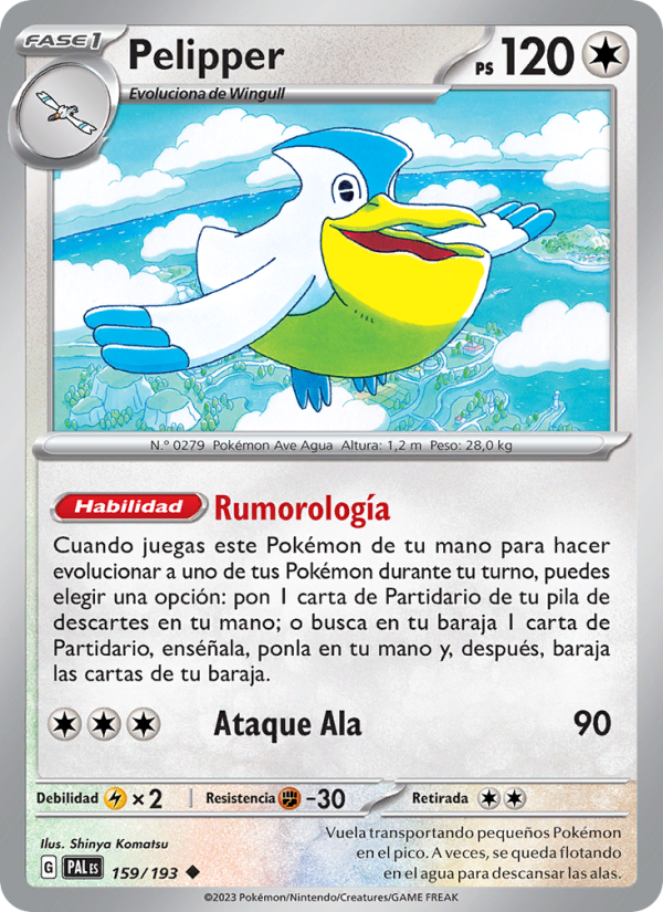 Pelipper 159 — Paldea Evolved (Spanish Pokémon TCG card)