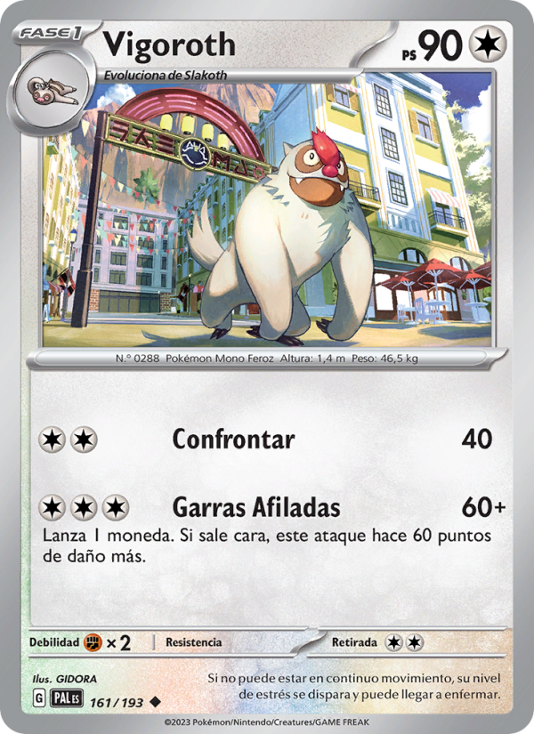 Vigoroth 161 — Paldea Evolved (Spanish Pokémon TCG card)