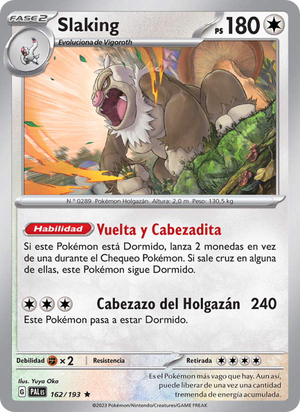 Slaking 162 — Paldea Evolved (Spanish Pokémon TCG card)