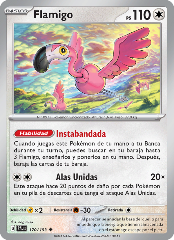 Flamigo 170 — Paldea Evolved (Spanish Pokémon TCG card)
