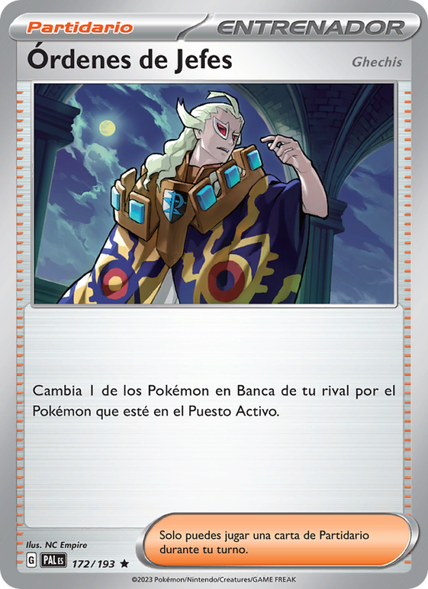 Órdenes de Jefes 172 — Paldea Evolved (Spanish Pokémon TCG card)