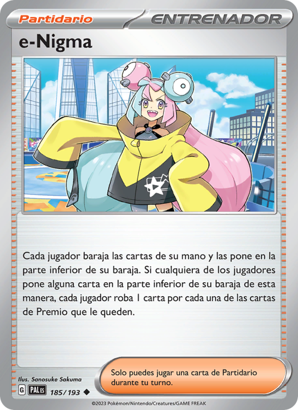 e-Nigma 185 — Paldea Evolved (Spanish Pokémon TCG card)