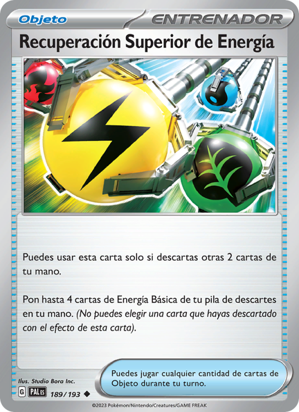 Recuperación Superior de Energía 189 — Paldea Evolved (Spanish Pokémon TCG card)