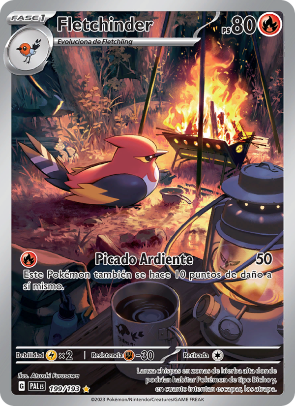 Fletchinder 199 — Paldea Evolved (Spanish Pokémon TCG card)