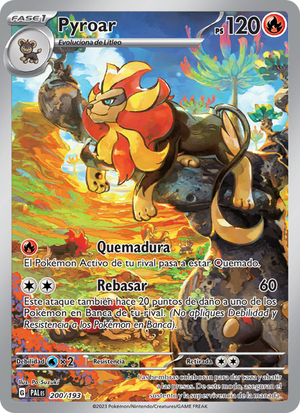 Pyroar 200 — Paldea Evolved (Spanish Pokémon TCG card)