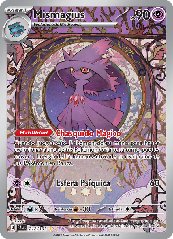 Mismagius 212 — Paldea Evolved (Spanish Pokémon TCG card)
