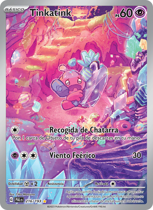 Tinkatink 216 — Paldea Evolved (Spanish Pokémon TCG card)