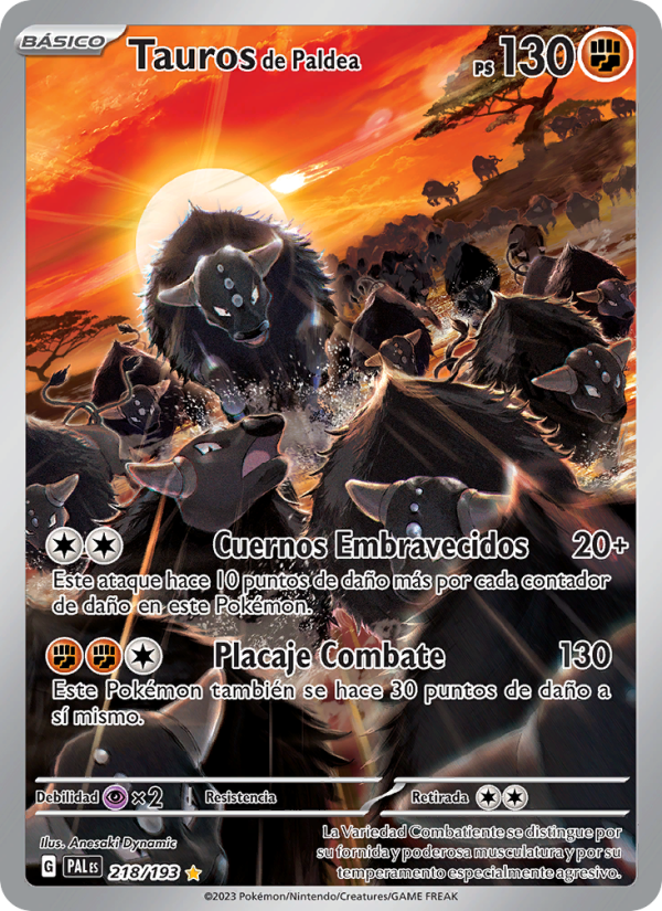 Tauros de Paldea 218 — Paldea Evolved (Spanish Pokémon TCG card)