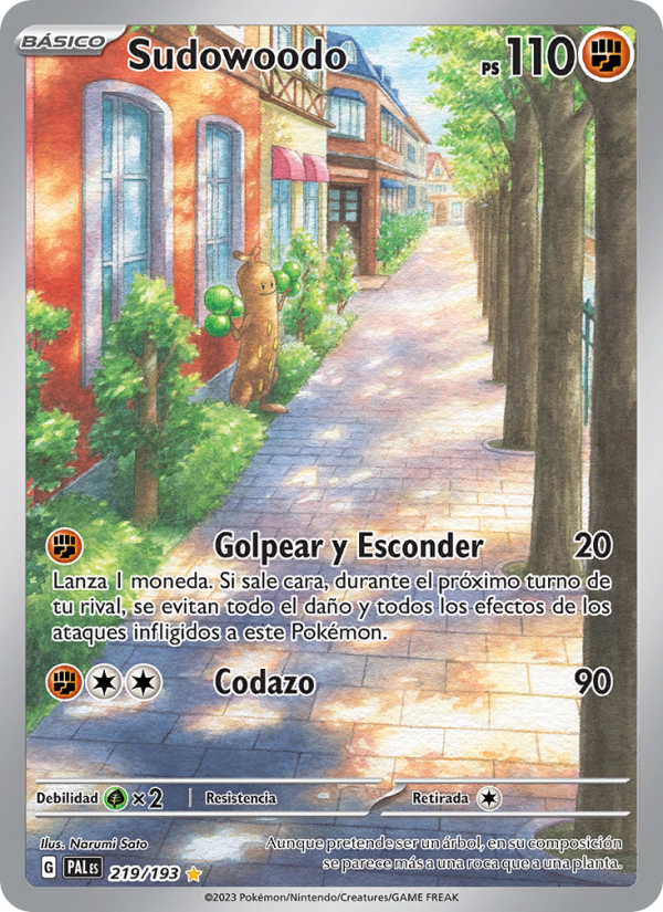 Sudowoodo 219 — Paldea Evolved (Spanish Pokémon TCG card)
