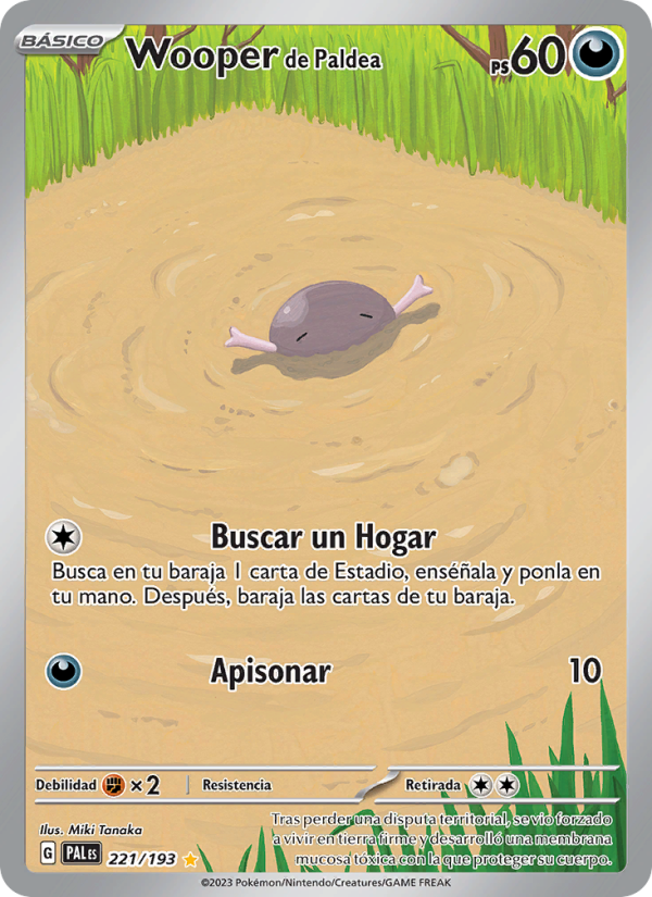 Wooper de Paldea 221 — Paldea Evolved (Spanish Pokémon TCG card)