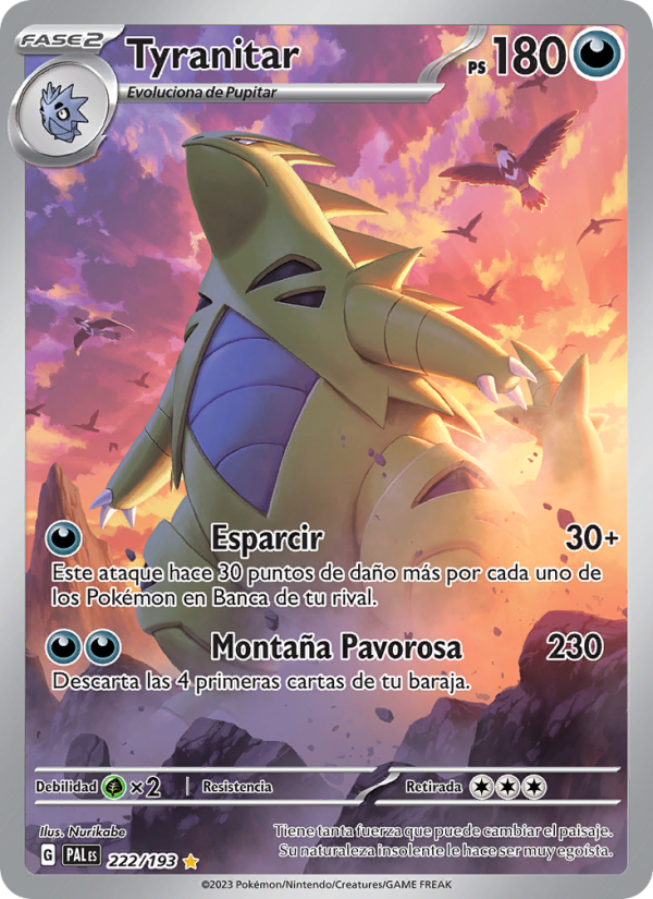 Tyranitar 222 — Paldea Evolved (Spanish Pokémon TCG card)